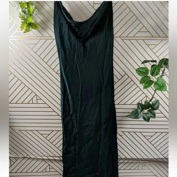 Zara Women's Emerald Green Cowl Neck Slip Midi Dress Sleeveless Size large - Picture 3 of 12